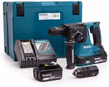 Set Martello Tassel Scalpell DHR243RTJ Makita con 2 Batterie LXT da 18 V