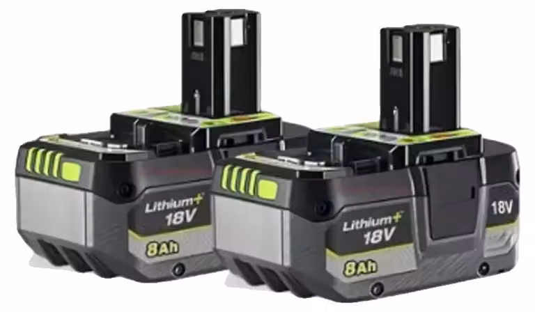 Batteria agli ioni di litio, capacità 8000 mAh, compatibile con utensili da 18V, 8.0Ah - confezione da 2