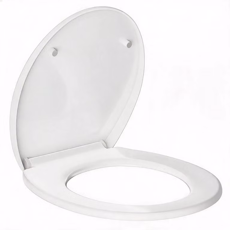 Copriwater - Modello a forma di "O" - Antibatterico - Completamente chiuso - Realizzato in plastica PP - Chiusura ammortizzata - Facilmente rimovibile - Bianco