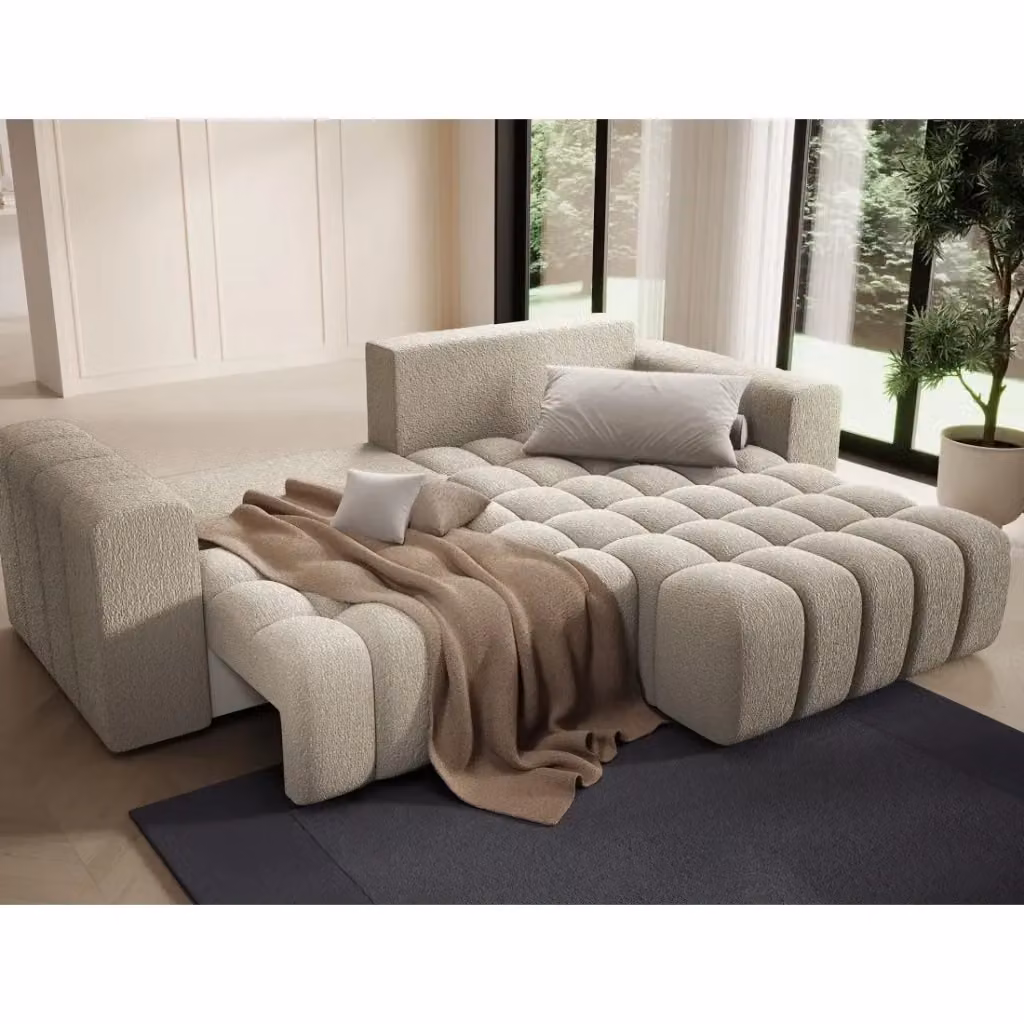 Divano ad angolo convertibile DORY MEUBLORAMA beige con contenitore e funzione letto, L: 250 cm, P: 175 cm, H: 92 cm – 2