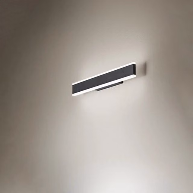 Applique Moderna Kante Perenz Illumina in Metallo Nero e Acrilico con LED da 24W, Dimmabile e CCT 3000/4000/6000K