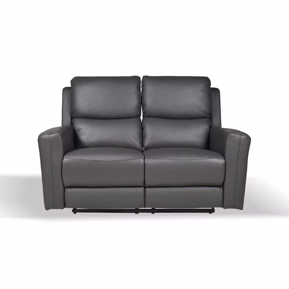 Divano recliner elettrico Claus a 2 posti in vera pelle Effezeta Italia colore grigio – 2