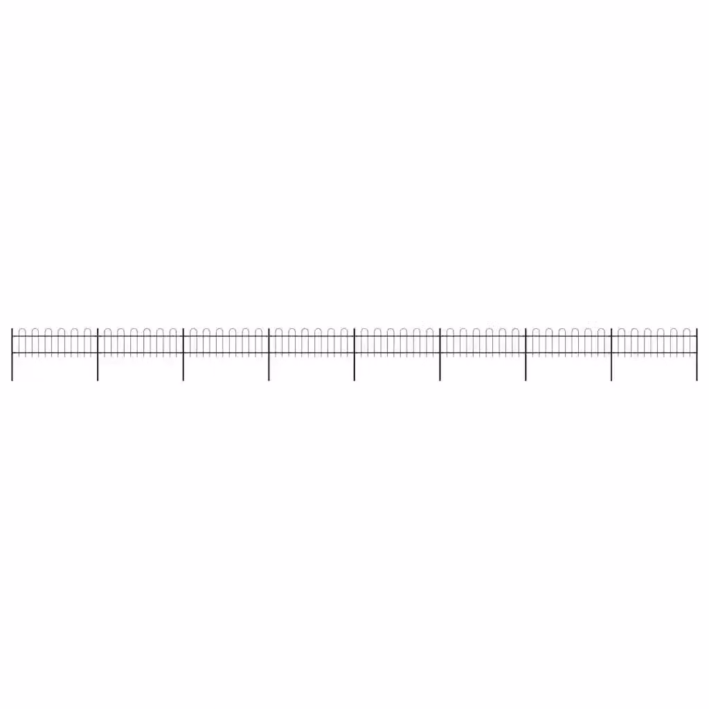 Recinzione da giardino vidaXL in acciaio con parte superiore ad anello, colore nero, L: 1339 cm, H: 60 cm