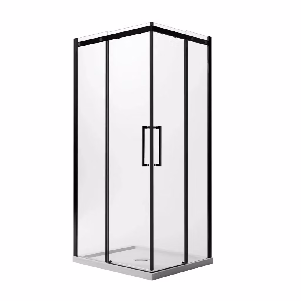 Box Doccia Rettangolare IDRALITE Prime Bla Corner con Vetro Trasparente da 8 mm e Trattamento EasyClean, L/P/H: 75 x 80 x 198 cm, Colore Nero – 2