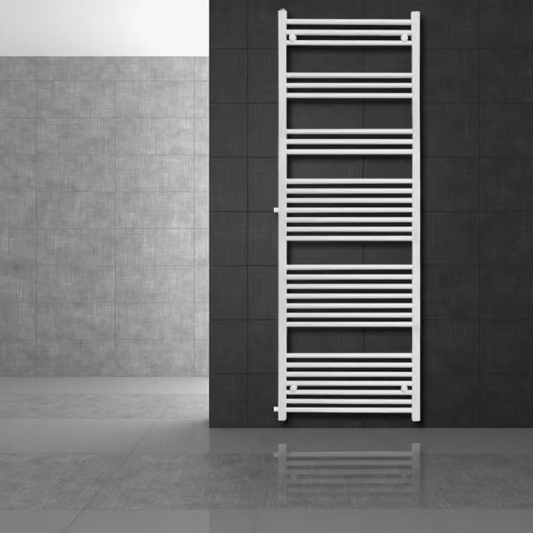 LuxeBath radiatore di ricambio per ristrutturazione 600x1800 mm bianco, radiatore per bagno diritto con attacco laterale, radiatore scaldasalviette senza elemento riscaldante