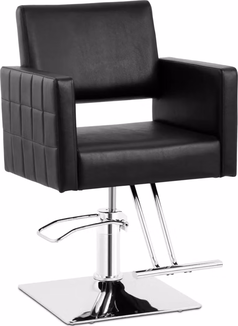 Expondo physa Poltrona da parrucchiere Ribbleton con poggiapiedi - Altezza seduta 49 - 63 cm - 150 kg - nero