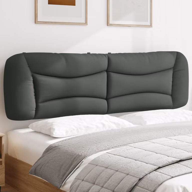 Cuscino Testiera vidaXL Hvar Grigio Scuro in Tessuto, Larghezza: 180 cm