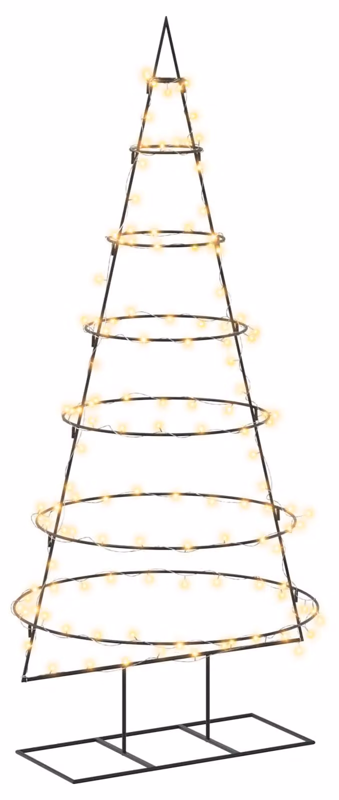 Albero di Natale in metallo con supporto, modello KUOPIO, 180 cm, luci bianche calde