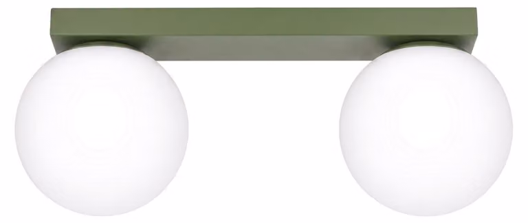 Plafoniera YOLI 2 verde oliva 2xG9 8W acciaio/vetro 14.5x12x34.5cm Sollux Lighting