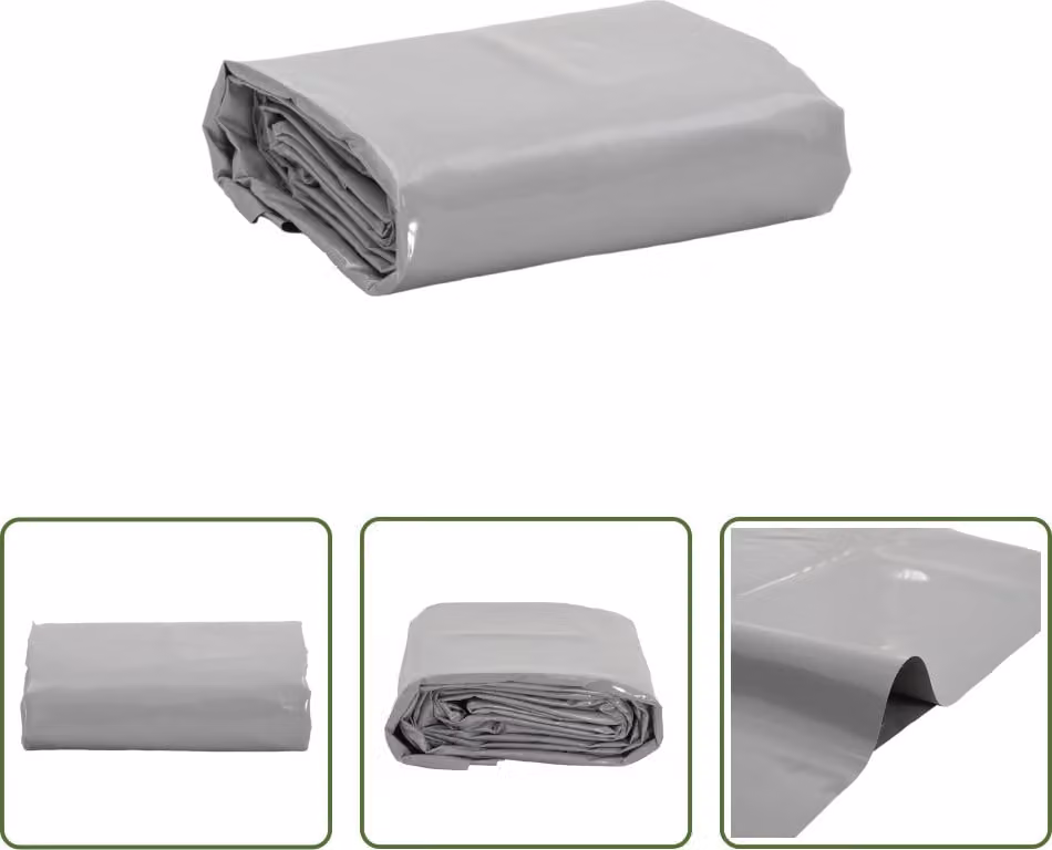 The Living Store Abdeckplane Grau 5x5 m 650 g/m²