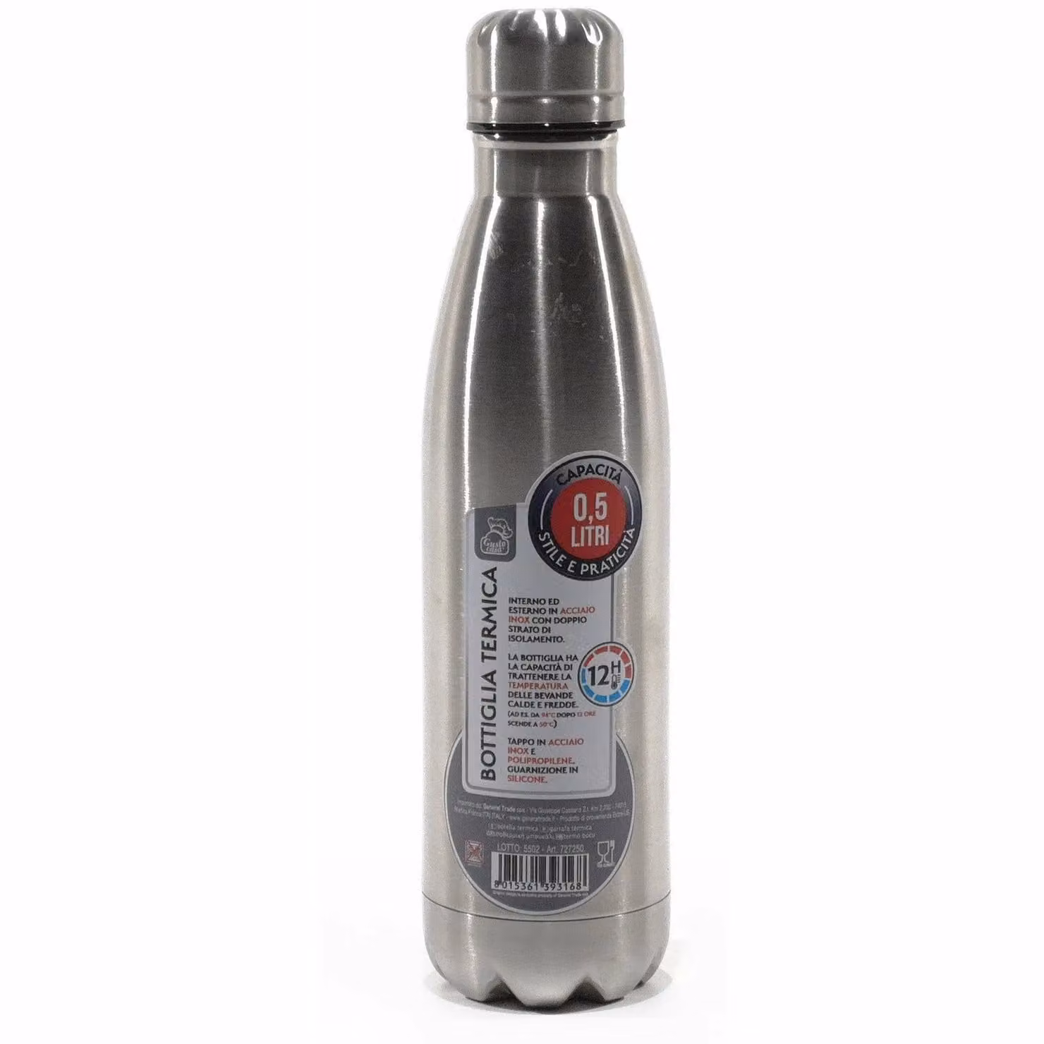 GUSTO CASA Bottiglia Termica Silver 500 ml