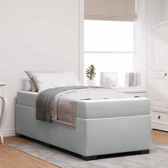 Struttura letto imbottita vidaXL in tessuto grigio L: 100 cm, P: 200 cm, H: 66 cm