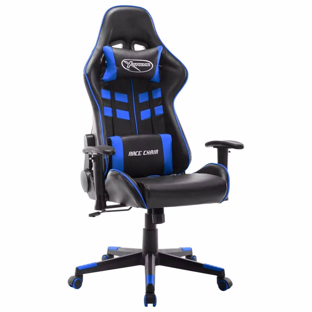 vidaXL Sedia da gioco in ecopelle nera e blu