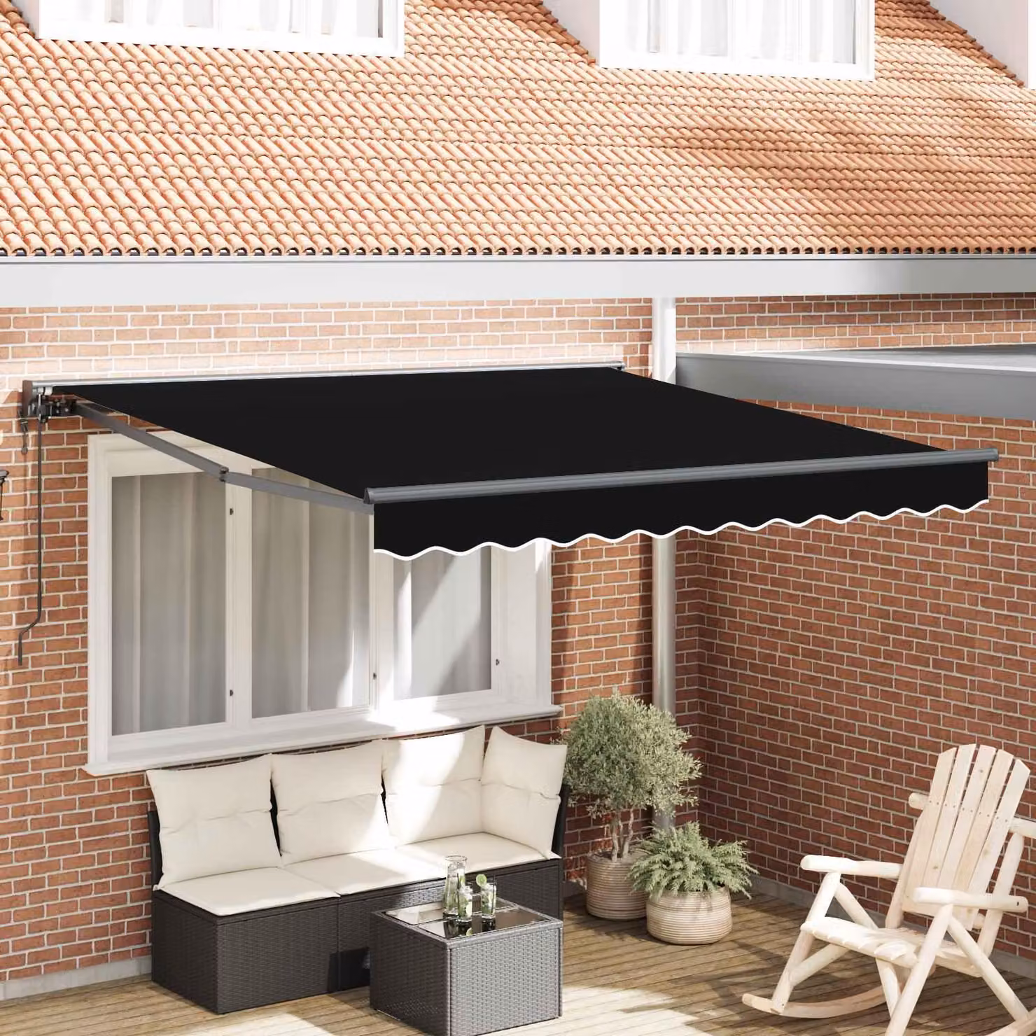 Maison Exclusive - Telaio per tenda da sole nero 350 x 250 cm