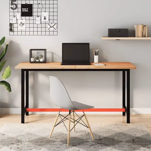 Banco da Lavoro vidaXL in Legno e Metallo L: 150 cm, P: 55 cm, H: 81,5 cm – 1