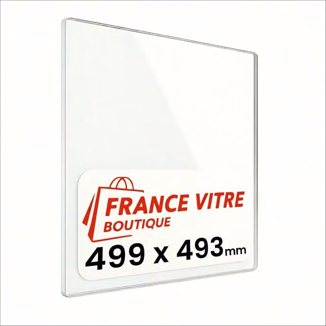 499 x 493 x 4 mm - Vetro per stufa a legna - vetro camino di ricambio - vetro per caminetto resistente al fuoco - France Vitre