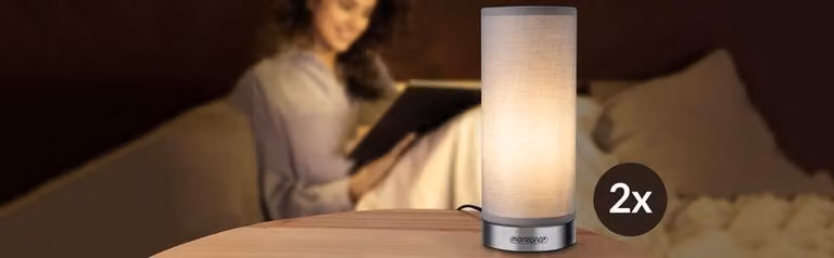 Lampada da tavolo touch, set da 2, dimmerabile, lampadine LED incluse