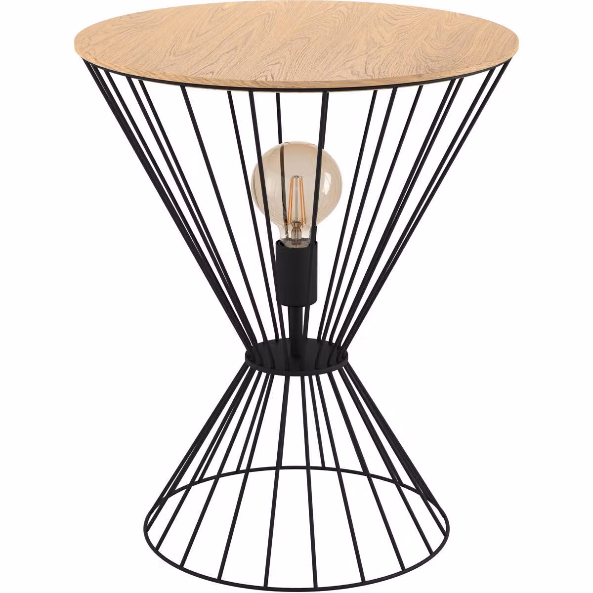 Lampada da tavolo a LED LB22 Desierto 1 E27 nero/legno 99794