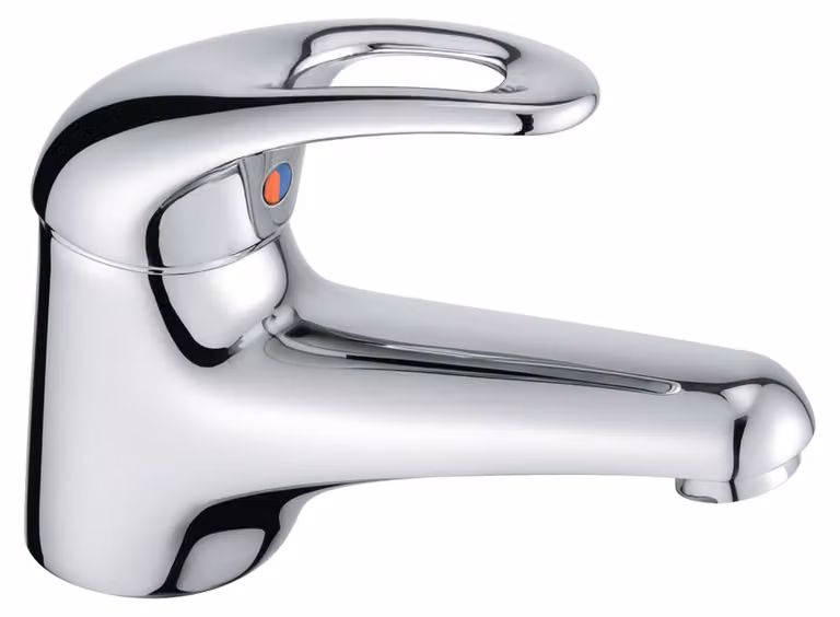 Rubinetto monocomando per lavabo, finitura cromata, in ottone