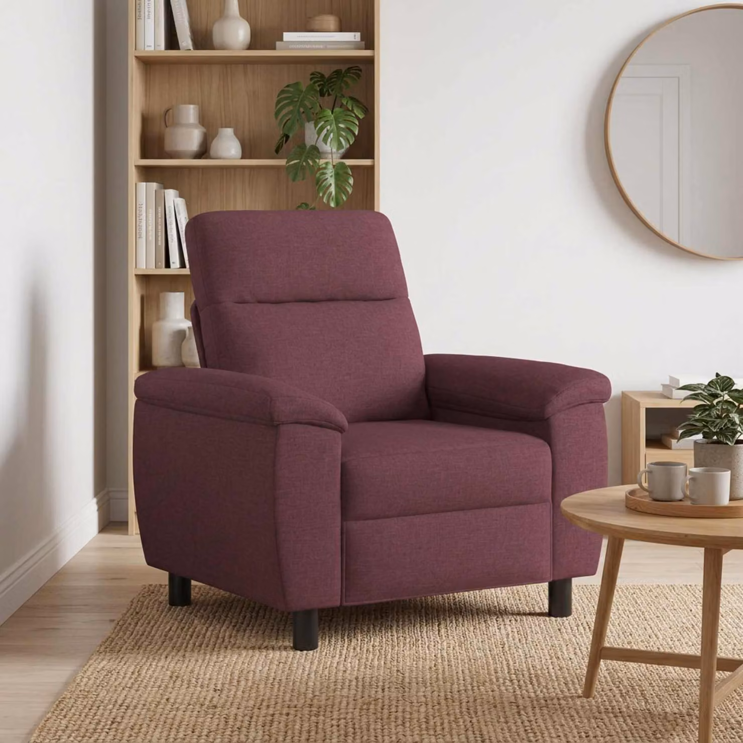 Divano moderno vidaXL in tessuto viola per il tuo soggiorno L/P/H: 95 x 90 x 95 cm