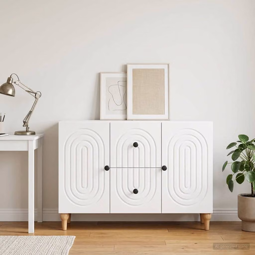 Mobile TV vidaXL Bianco in Legno MDF con Design Minimalista L 89 x P 34,5 x H 60 cm
