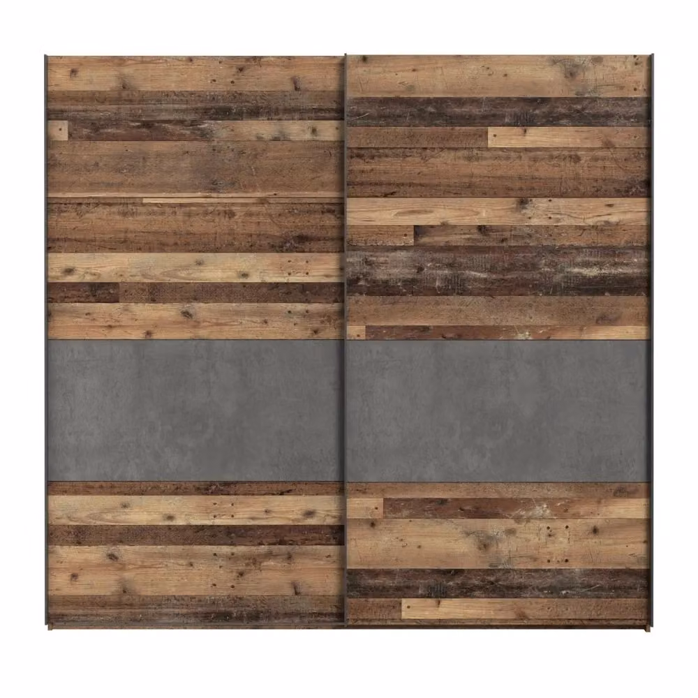 Armadio Zeno con 2 ante scorrevoli in finitura quercia e grigio cemento L: 120 cm, P: 42 cm, H: 190.5 cm – 2