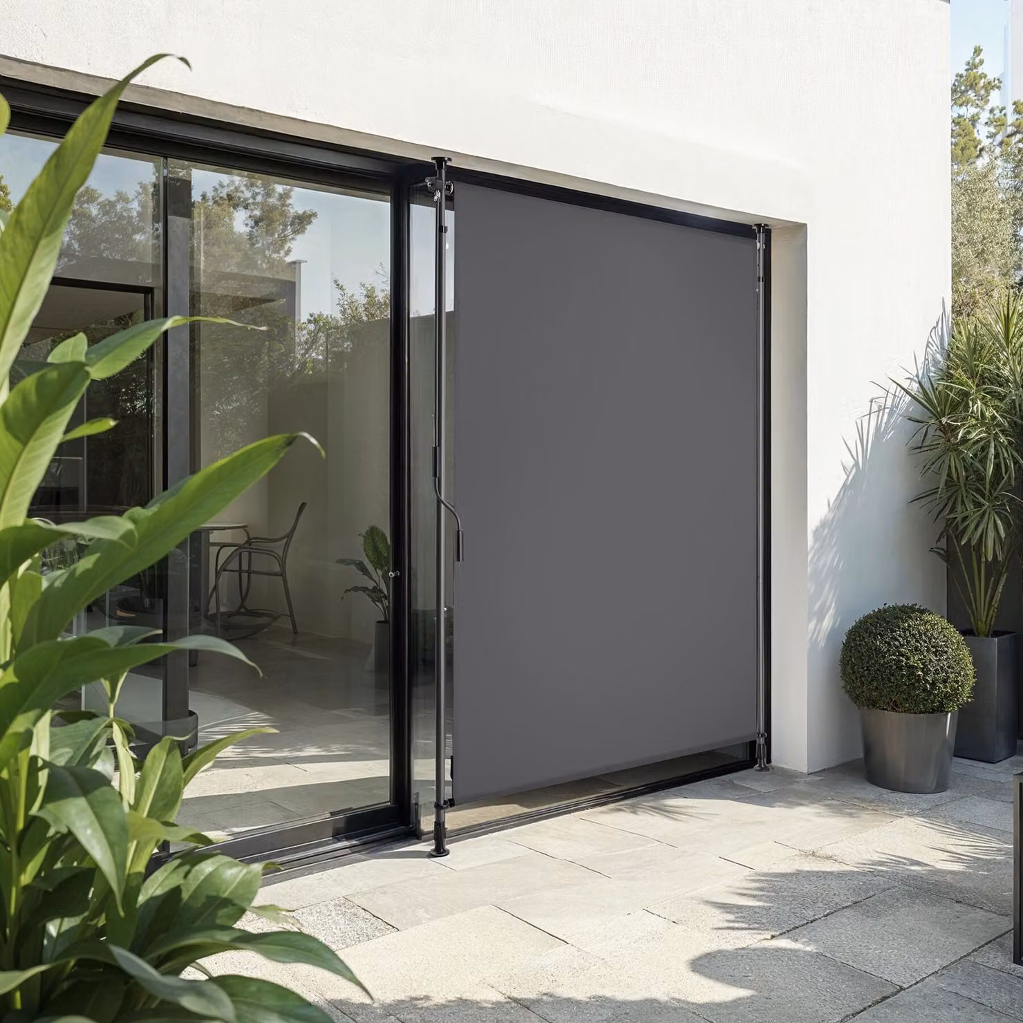 Tenda da sole Tectake Taija con manovella manuale, grigio, L: 310 cm, H: 100 cm – 2