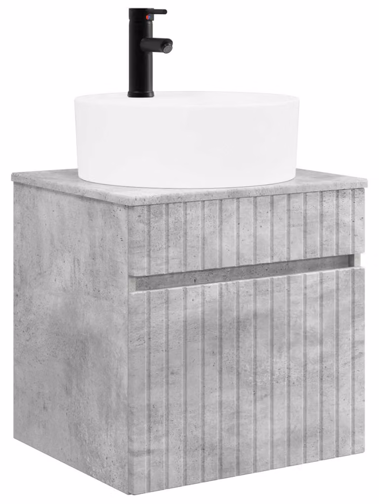 Mobile lavabo da parete Grigio Cemento 49 x 44,5 x 65 cm