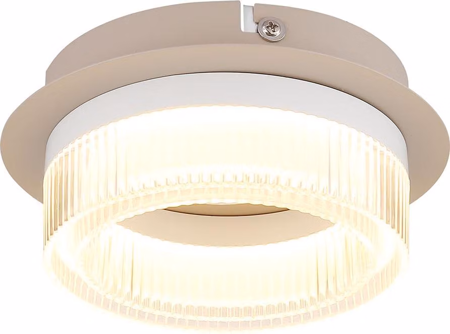 Plafone LED, color sabbia, bianco, D 16 cm