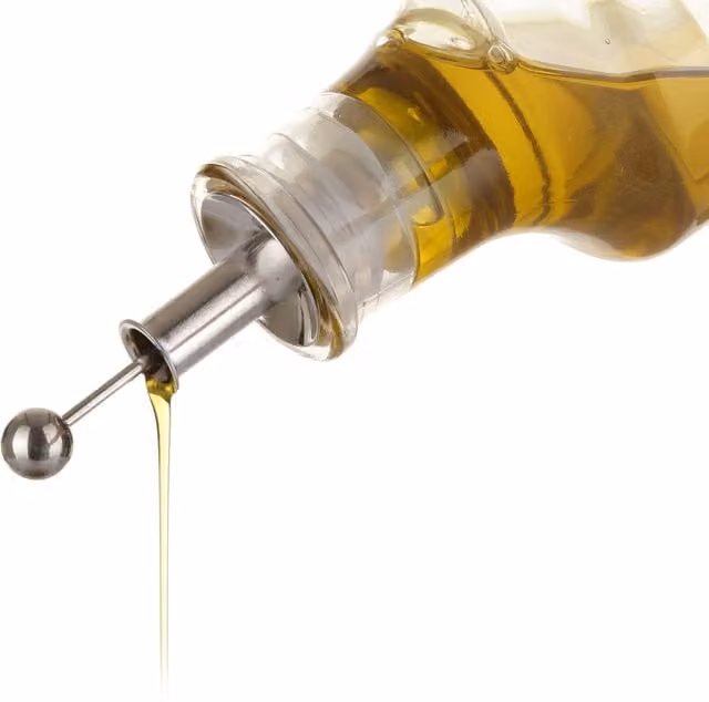 Tappo versatore a vite per oliera Olipac in acciaio inossidabile e silicone color argento
