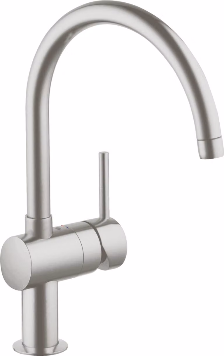 GROHE Minta Mitigeur monocommandé pour évier, portée 223mm, bec en C, pivotant, 32917DC0, 32917DC0