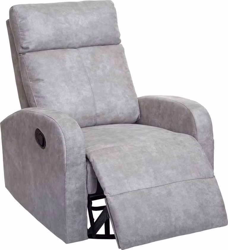 Poltrona TV HWC-A54 Premium, poltrona reclinabile a dondolo, girevole ~ tessuto/tessuto grigio chiaro
