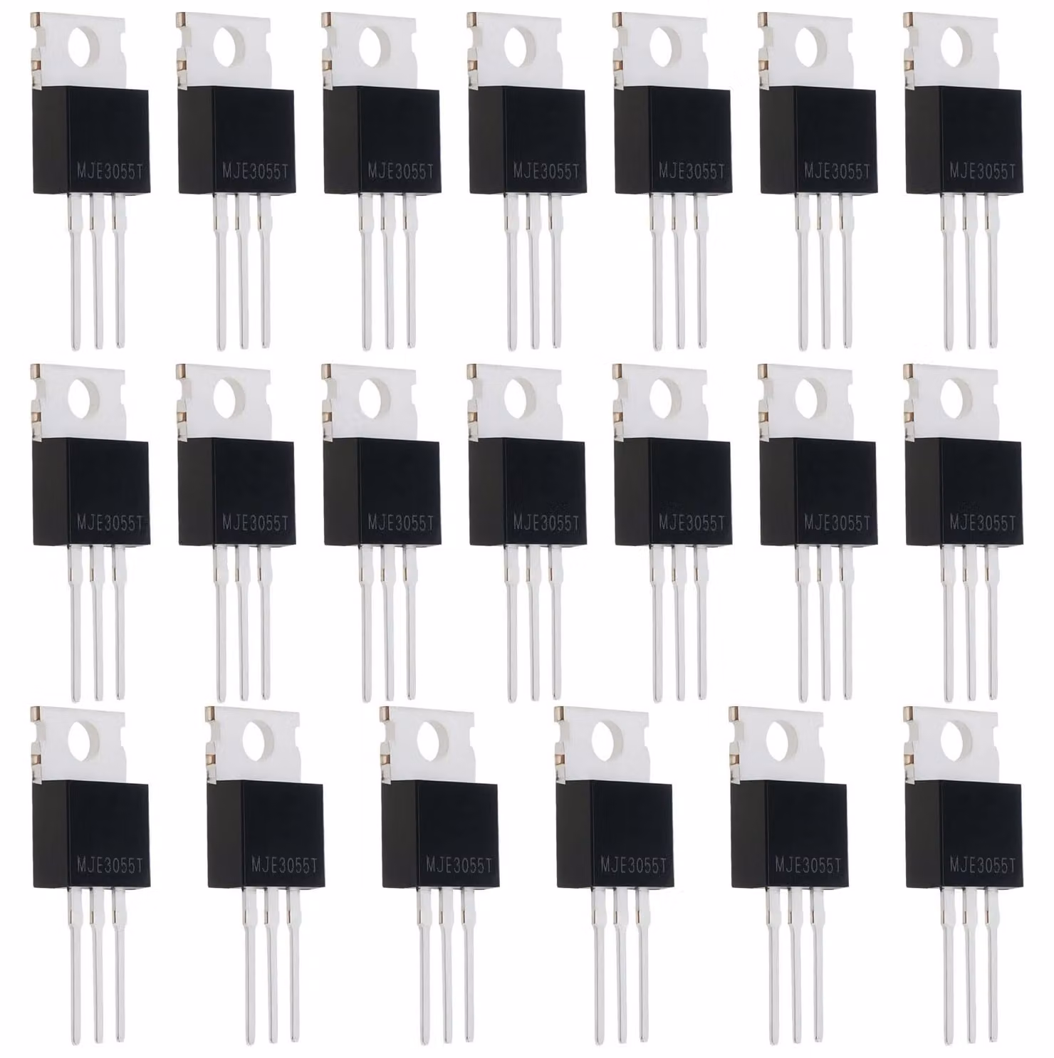 Transistor NPN MJE3055T, package TO-220, 10A, 60V, 75W, confezione da 20 pezzi