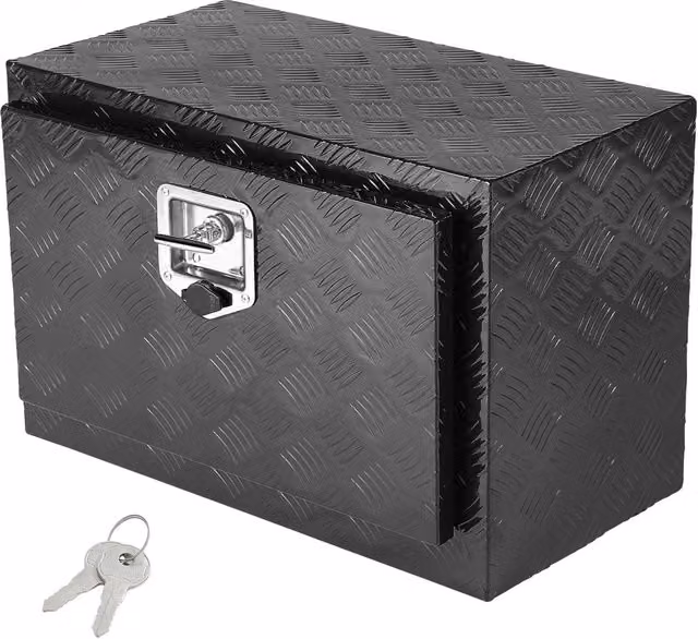 Cassetta porta attrezzi sottoscocca per camion TB17-6B in alluminio 61x35,5x40,5cm carico 30kg, baule portaoggetti robusto per pick-up