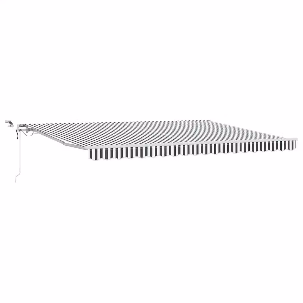 Tenda Retrattile Automatica con LED vidaXL, Colore Antracite e Bianco, L 450 x P 300 cm – 2