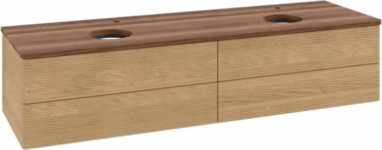 Mobiletto V&B con struttura frontale, con illuminazione Antao 160x50cm, HL, WBP-color w. wal, rovere hon