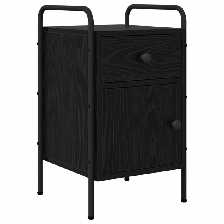 Armadio da Notte vidaXL in Stile Industrial, Colore Nero e Marrone, L/P/H: 35 x 36,5 x 61 cm