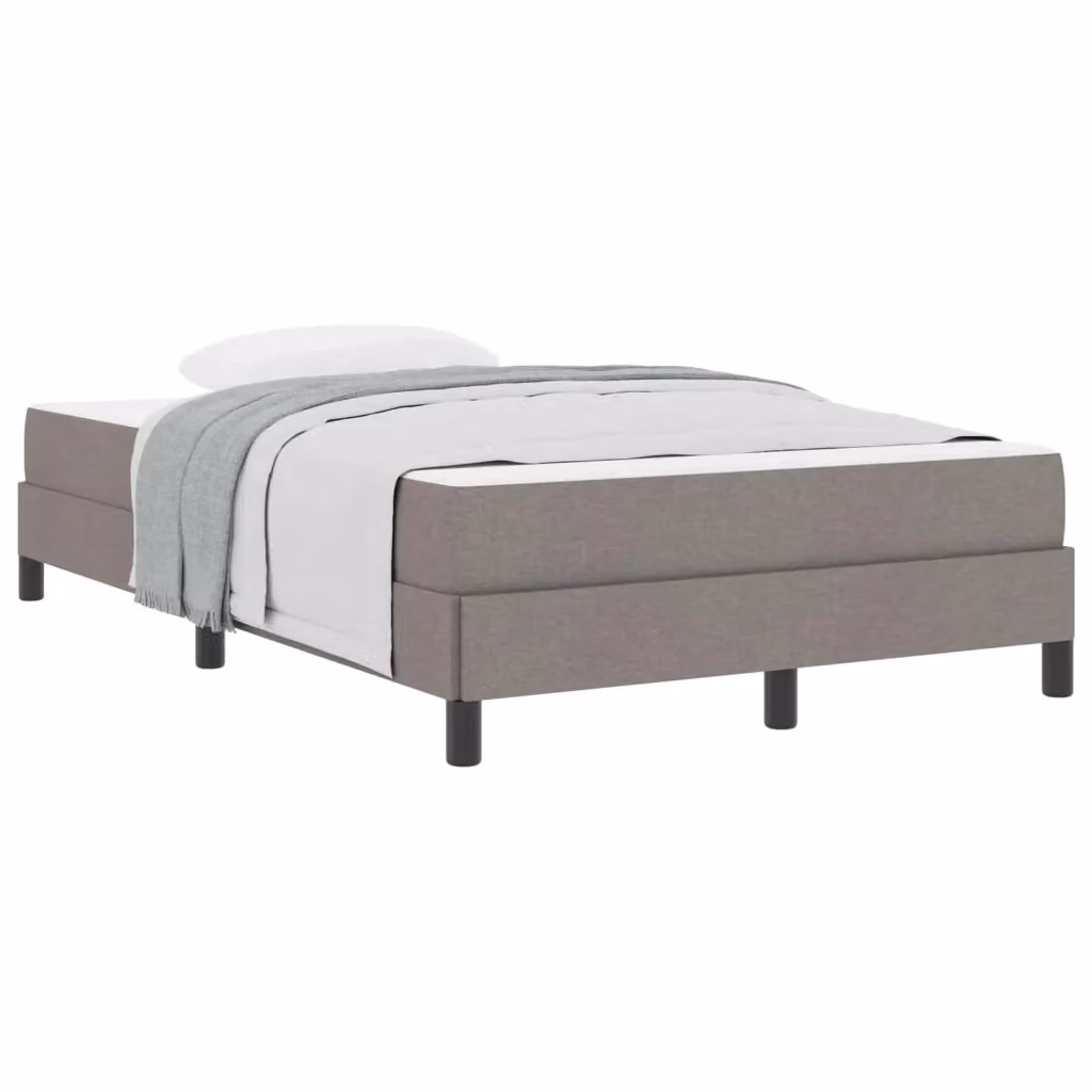 Letto a molle moderno vidaXL con struttura imbottita in tessuto e molle a tasche, disponibile nei colori beige o grigio, L/P/H: 200 x 120 x 45 cm – 2