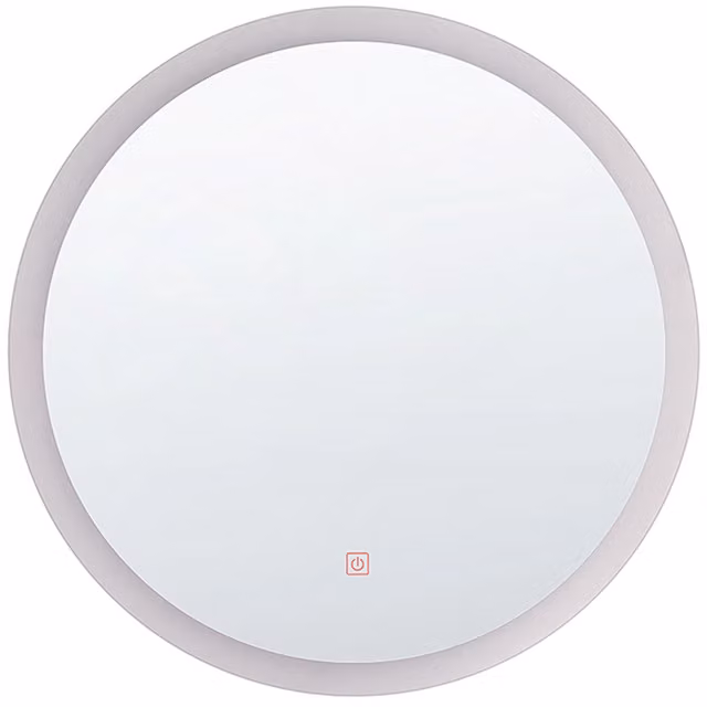 Specchio da parete rotondo BELIANI con LED e touch switch, moderno e contemporaneo, colore argento o bianco, Diametro: 58 cm – 1