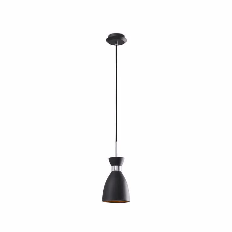 Lampada a sospensione nera retrò 1 lampadina