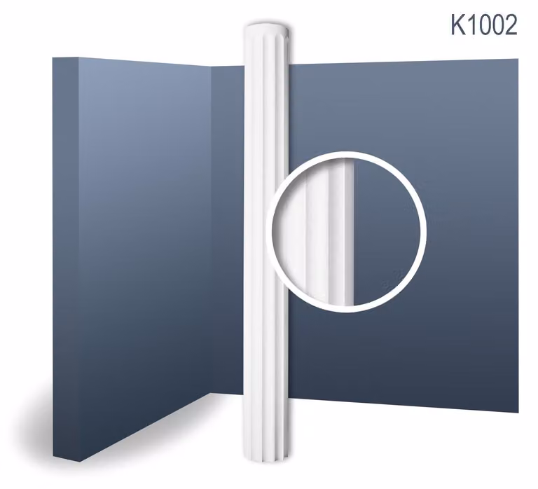 Orac Decor K1002 Luxxus Stucco Fusto della colonna Forma classica a rilievo Materiale in schiuma dura Leggero Stabile | 2 metri