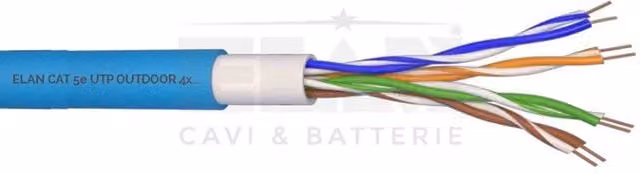 Matassa Cavo Dati Esterno UTP Cat5e Elan 4x2x24AWG Doppia Guaina Blu 305 m