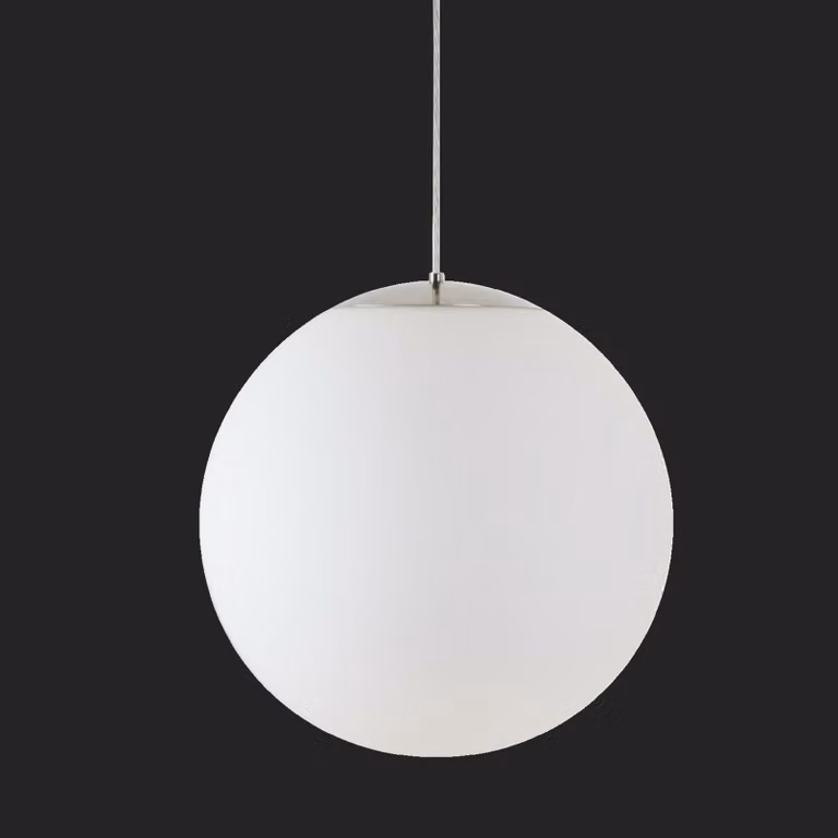 OSMONT ADR72613 ADRIA S4 HP apparecchio a sospensione in vetro acciaio inox lucido / bianco IP40 4000 K 58W LED combinazione di emergenza 3 h