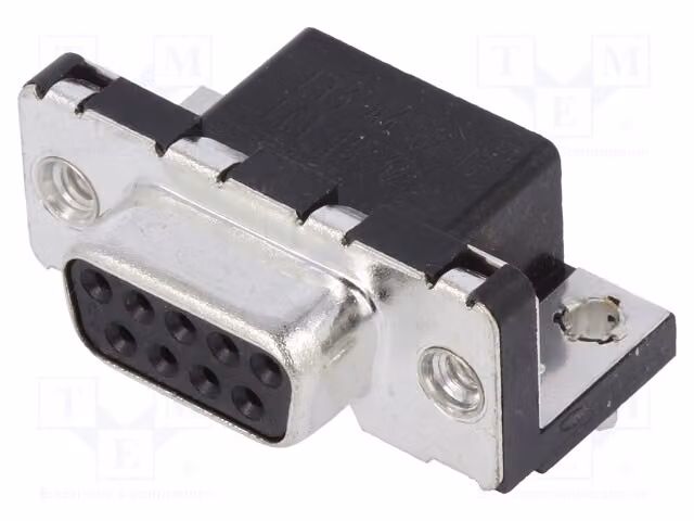 1 connettore D-Sub, montaggio a traversa, modello LD09S13A4GX00LF. Connettore D-Sub, connettore femmina, 9 pin