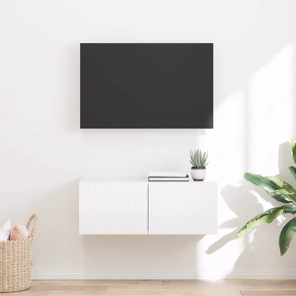 Mobile TV da parete moderno vidaXL Bianco L: 78,5 cm, P: 30 cm, H: 29,5 cm