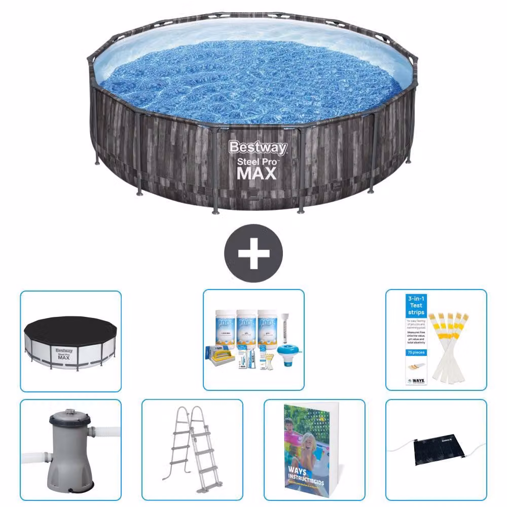 Piscina gonfiabile Bestway Steel Pro MAX, rotonda, 427x107 cm, composta da 6 parti, modello S632