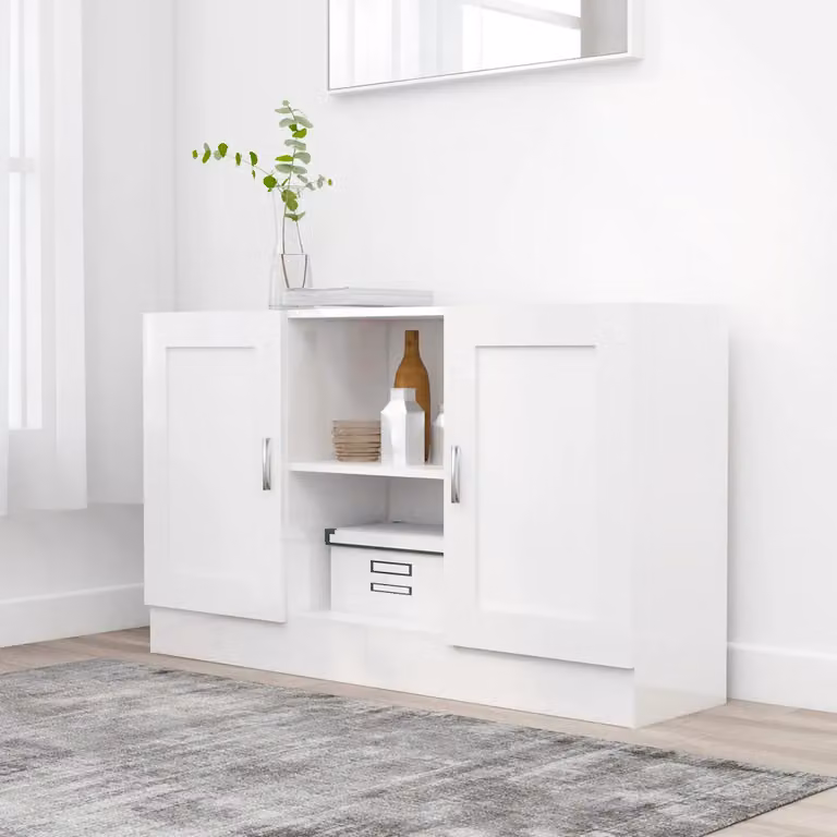 vidaXL Credenza Bianca in Legno Multistrato e MDF, Design Minimalista, L 120 cm x P 30,5 cm x H 70 cm