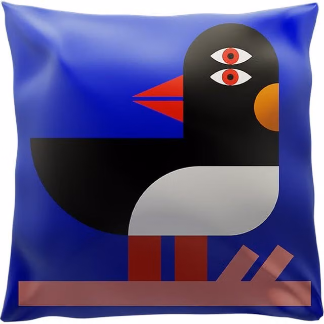 Cuscino decorativo quadrato Qeeboo Cookie blu in poliestere, L 45 cm x P 45 cm x H 45 cm