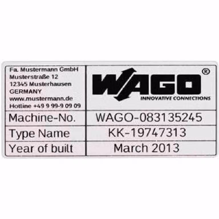 Marcatura terminale WAGO si Serie 210 RM=99mm