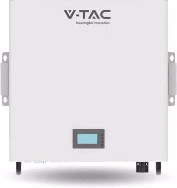 Batteria di Accumulo per Fotovoltaico A2ZWORLD in Litio-Ferro-Fosfato LiFePO4, Colore Bianco, da Parete, Capacità 5.12kWh, 51.2V, 100Ah con BMS Integrato CEI 0-21